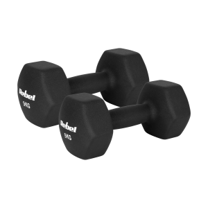 Hantelki żeliwne neoprenowe HEX 2x9kg do ćwiczeń treningu fitness Rebel