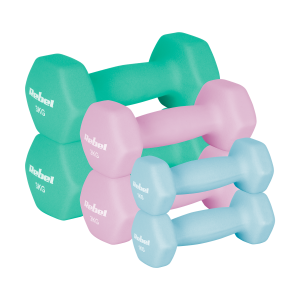 Hantelki żeliwne neoprenowe HEX zestaw 12kg do ćwiczeń fitness Rebel