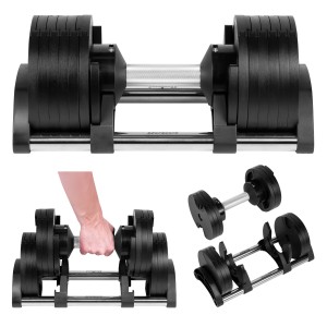 Hantel żeliwny regulowany automat 24 kg skok co 2kg Rebel