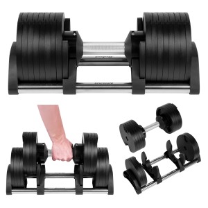 Hantel żeliwny regulowany automat 36 kg skok co 2kg Rebel