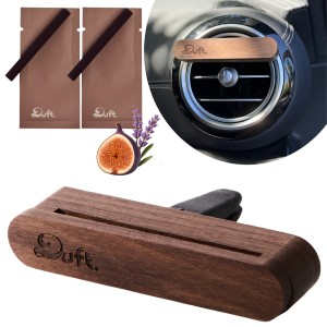 Zapach do samochodu DUFT - drewniany dyfuzor na kratkę +2 wkłady