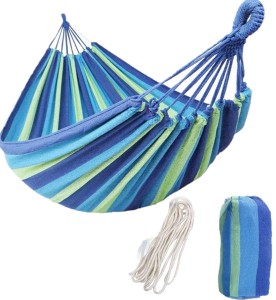 L70ABL MOCNY HAMAK OGRODOWY 1-OSOBOWY BUJAK HUŚTAWKA LEŻAK + POKROWIEC 200x70 CM
