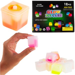 TG53193 KOSTKI LODU świecące kolorowe FLUO 12szt kostka ice