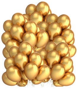 TG53243-1 BALONY METALICZNE ZŁOTE ŚLUB URODZINY KOMUNIA ZESTAW 100SZT. METALIK