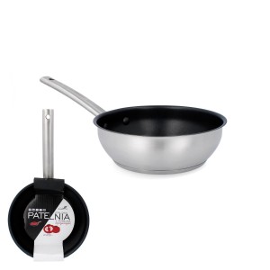 KIR5902 PATELNIA STALOWA 20CM Z NIEPRZYWIERAJĄCĄ POWŁOKĄ