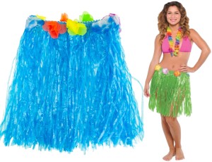 TG53714 SPÓDNICA HAWAJSKA SPÓDNICZKA ALOHA Z KWIATAMI PRZEBRANIE PLAŻA IMPREZA