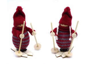 C96207 DEKORACJA MASKOTKA ŚWIĄTECZNA ZAWIESZKA LUDZIK NA NARTACH