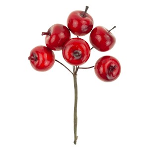 CV12367 JABŁKA JABŁUSZKA NA DRUCIKU SZTUCZNE OWOCE NA PIKU NA STROIK CHOINKĘ OZDOBY