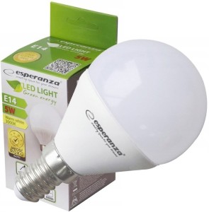 ELL151 ŻARÓWKA LED G45 E14 5W = 40w CIEPŁY BIAŁY BAŃKA MLECZNA ENERGOOSZCZĘDNA