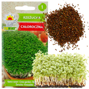 W1190 RZEŻUCHA NASIONA RZEŻUCHY CAŁOROCZNA NASIONA NA KIEŁKI WARZYW 10G