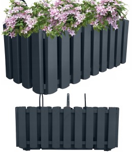 DDEF400W-S433 SKRZYNKA BALKONOWA DONICZKA 38cm Z UCHWYTAMI ANTRACYT miernik wilgoci