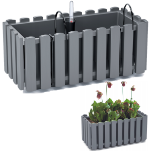 DDEF400W-405U SKRZYNKA BALKONOWA DONICZKA 38cm Z UCHWYTAMI szara miernik wilgoci Kamienna