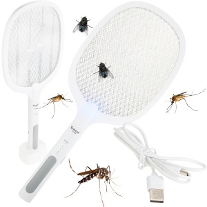 TG72942 ELEKTRYCZNA ŁAPKA NA MUCHY OSY lampa na KOMARY PALETKA OWADOBÓJCZA USB
