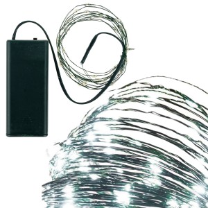 TG73524-1 LAMPKI CHOINKOWE ZIELONY DRUCIK NA BATERIE ZIMNE ŚWIATŁO BIAŁE 40LED
