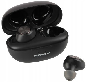 Słuchawki Bezprzewodowe Czarne Kabel USB Gumki do Słuchawek Wenom SPE-13