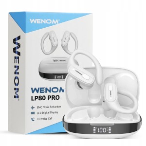 Sportowe słuchawki LP-80 Bluetooth 5.3 PRO bass Bezprzewodowe Rozmowy Białe