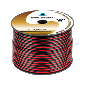 Kabel głośnikowy przewód do głośników miedziany HQ 2,5mm 100m Cabletech