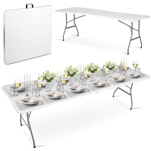 Stół cateringowy ogrodowy składany 244 cm Plonos biały