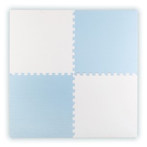 Duża mata piankowa puzzle Ricokids 60x60 cm 4 szt. niebiesko-biała
