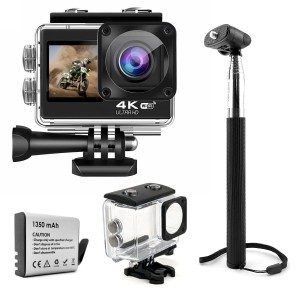 Kamera Sportowa 4K UHD 60FPS Akcesoria WiFi USB-C Pilot Wodoodporna Gomedia