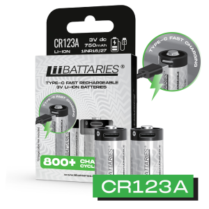 LiiBattaries MOCNY AKUMULATOR BATERIA LITOWO-JONOWA CR123A USB-C 2szt. 750