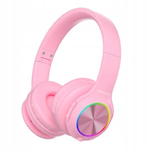PowerLocus PLED pink Bezprzewodowe Słuchawki Bluetooth DLA DZIECI z LED