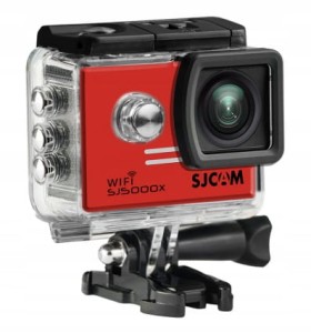 Kamera sportowa SJCAM SJ5000X CZERWONA WIFI 4K UHD (carmode) + akcesoria
