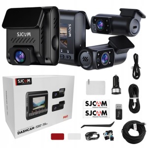 Przód+Tył+Wnętrze - WIDEOREJESTRATOR SAMOCHODOWY SJCAM M60 Dashcam 4K Wi-Fi