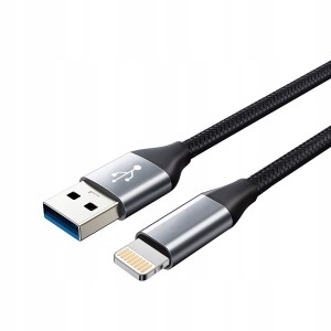 KABEL USB - LIGHTNING 2.0 MOCNY DŁUGI OPLOT 2M