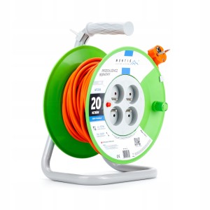 PRZEDŁUŻACZ BĘBNOWY 20m 3x1,0 NA BĘBNIE 2300W IP20