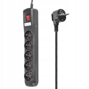 Listwa zasilająca Montis MT030-5 5 gniazd 5 m czarny