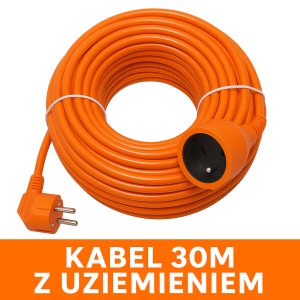 Kabel przedłużacz 30 metrów uziemienie