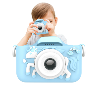 Aparat cyfrowy dla dzieci fotograficzny edukacyjny jednorożec niebieski