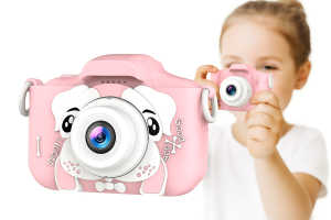 Aparat cyfrowy dla dzieci fotograficzny edukacyjny piesek różowy