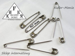 Agrafki Srebrne 40 mm ( 25 tuz )