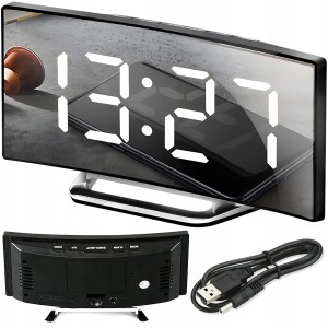 ZEGAR ELEKTRONICZNY MIRROR CLK-03 BIAŁE CYFRY